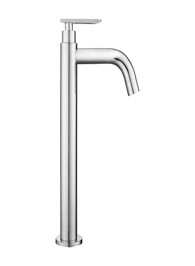 SPAZIO Slim Series SS-304 Tall Pillar Cock Tap with Long Spout & 12 Inches Tall Body Tall Boy Extended Pillar Tap Faucet, Chrome Plated, Quarter Turn, Pack of 1 - Image 3
